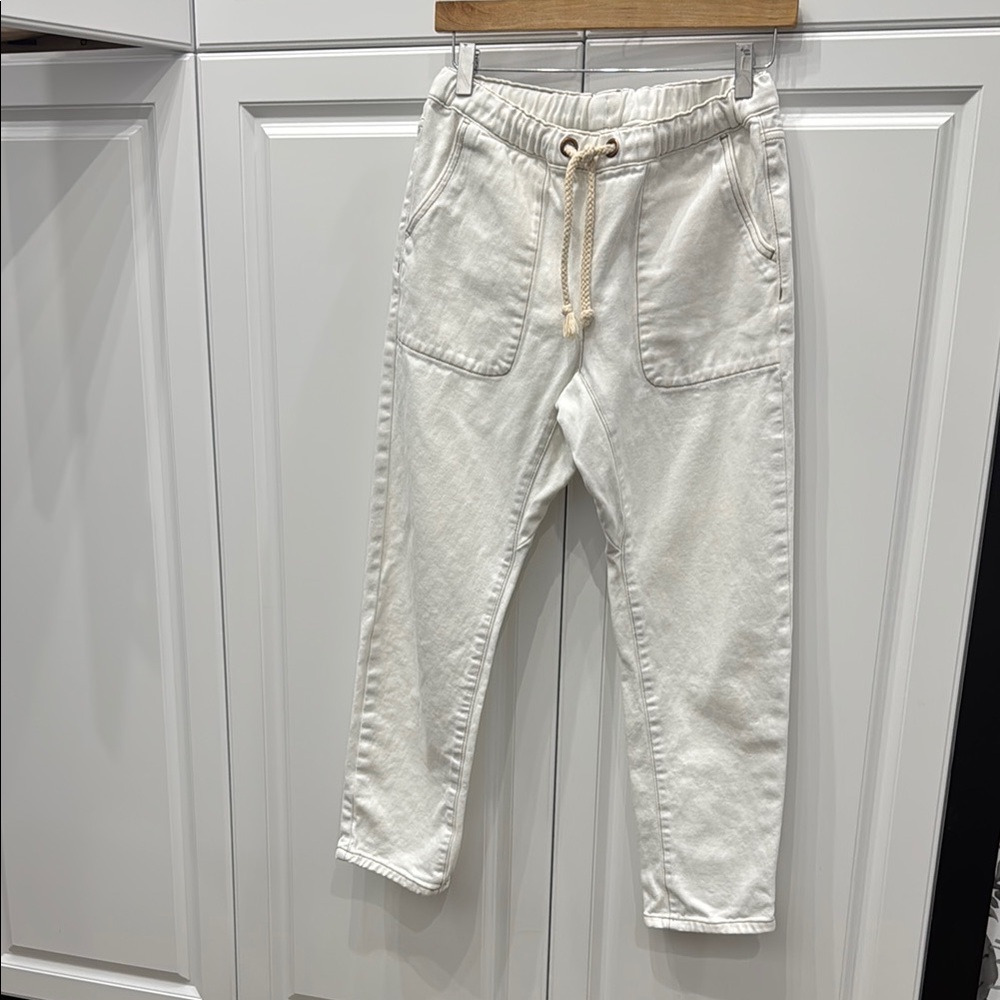 One Teaspoon Cream Shabbies Drawstring boyfriend jeans